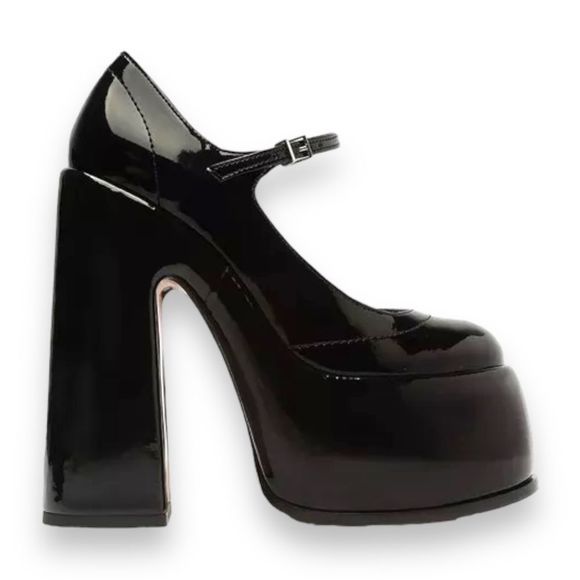 SCHUTZ Zayne Mary Jane Platform Pump in Black Patent Size 9.5 NWOT - Picture 1 of 16